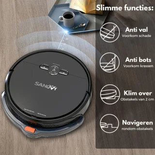 Sanovy 3-in-1 Robotstofzuiger met dweilfunctie