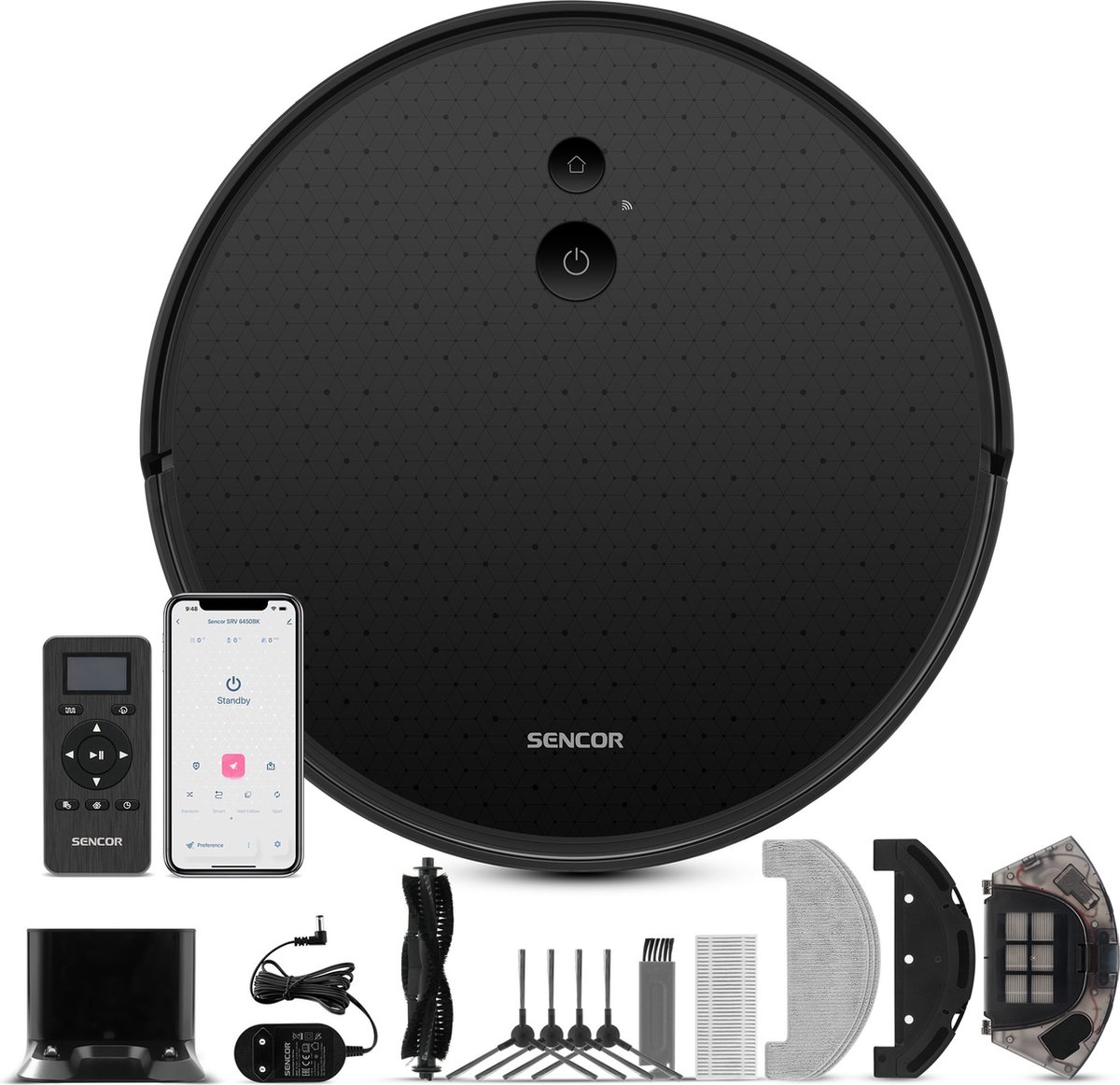 Sencor SRV 6450BK robotstofzuiger met dweilfunctie zwart