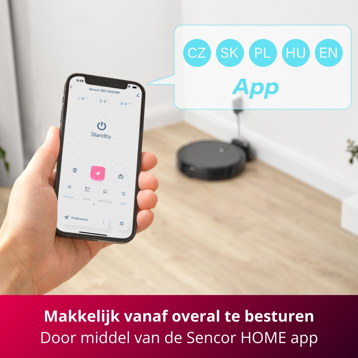 Sencor SRV 6450BK robotstofzuiger met dweilfunctie zwart