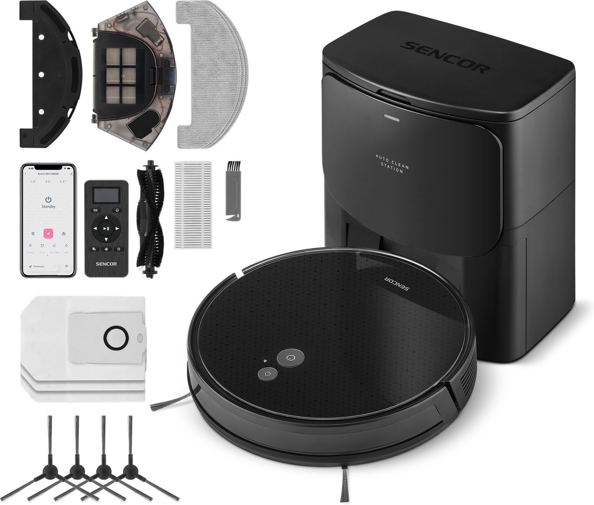 Sencor SRV 6485BK Robotstofzuiger met dweilfunctie Zwart