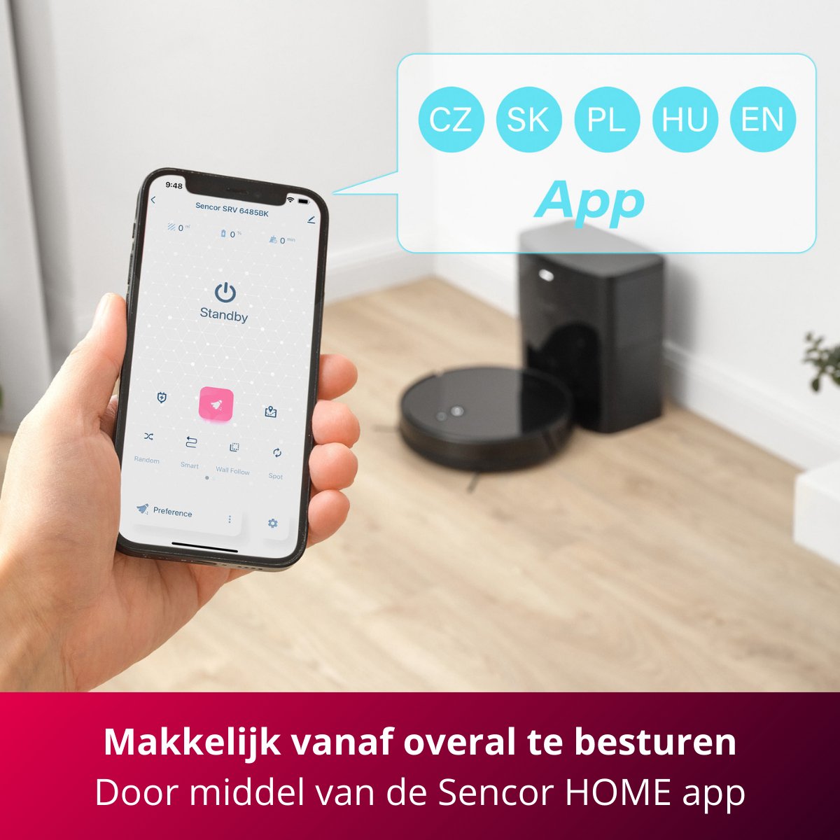 Sencor SRV 6485BK Robotstofzuiger met dweilfunctie Zwart