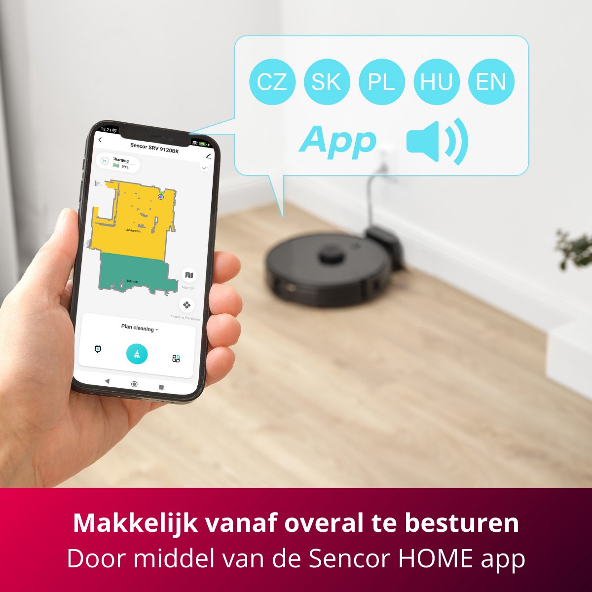 Sencor SRV 9120BK Robotstofzuiger met dweilfunctie