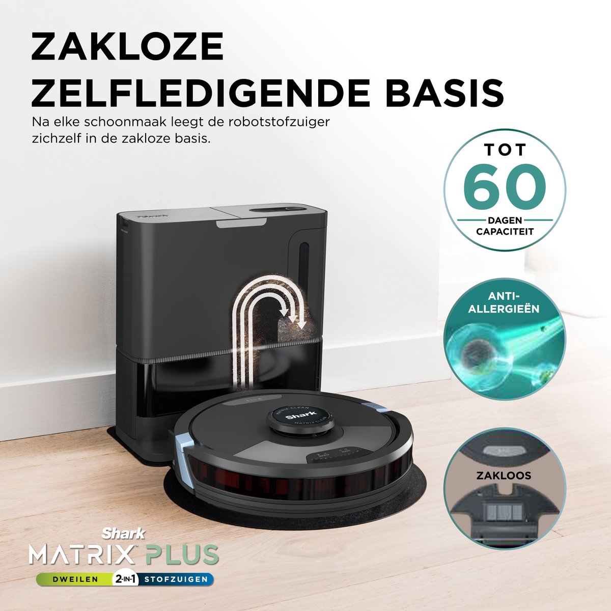 Shark Matrix Plus RV2620WAEU Robotstofzuiger 2-in-1