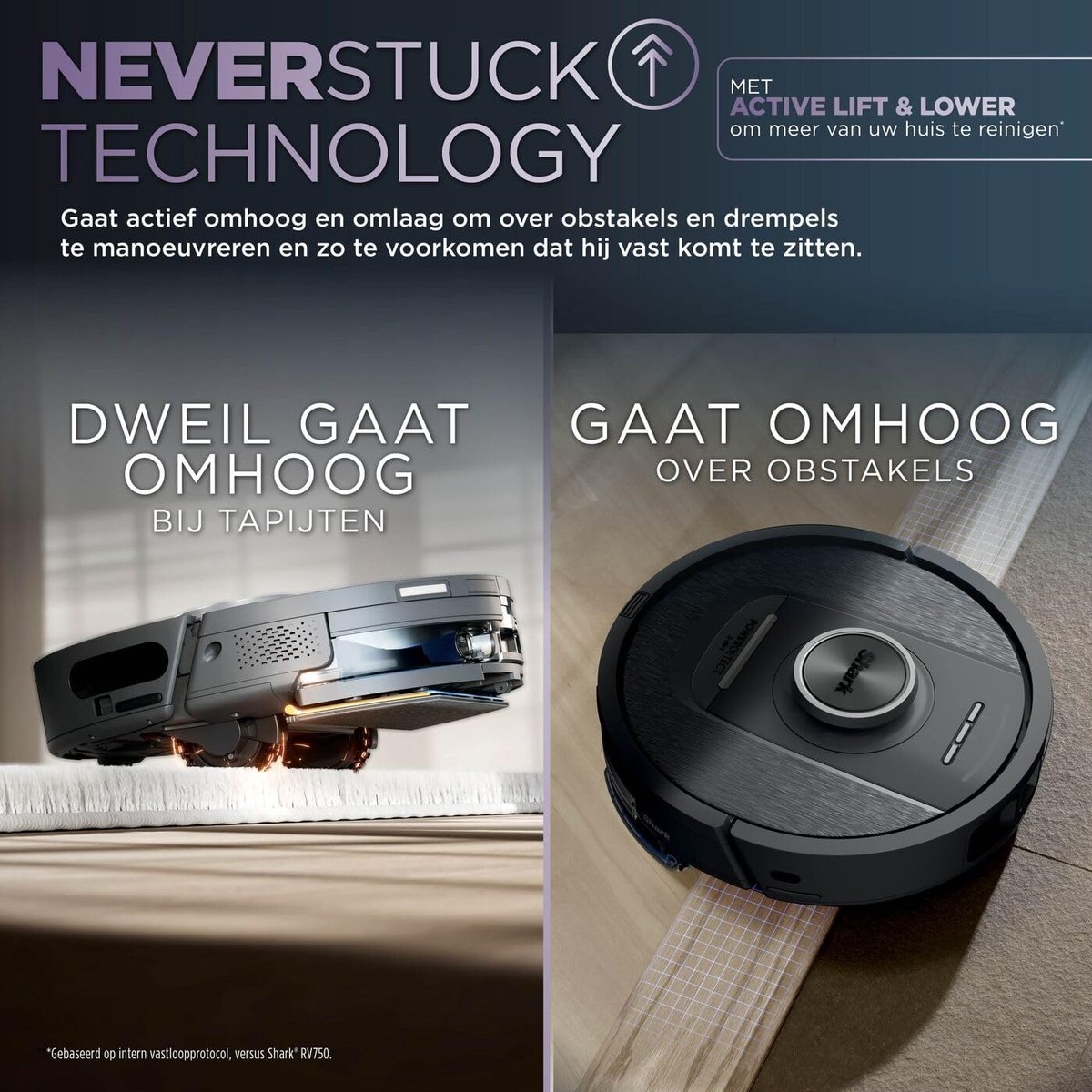 Shark RV2800YEEU PowerDetect NeverTouch Pro 2-in-1 Robotstofzuiger en Mop