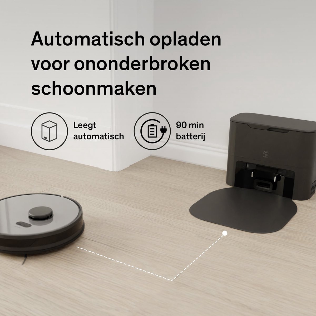 Sinji Robotstofzuiger met Dweilfunctie en Laadstation
