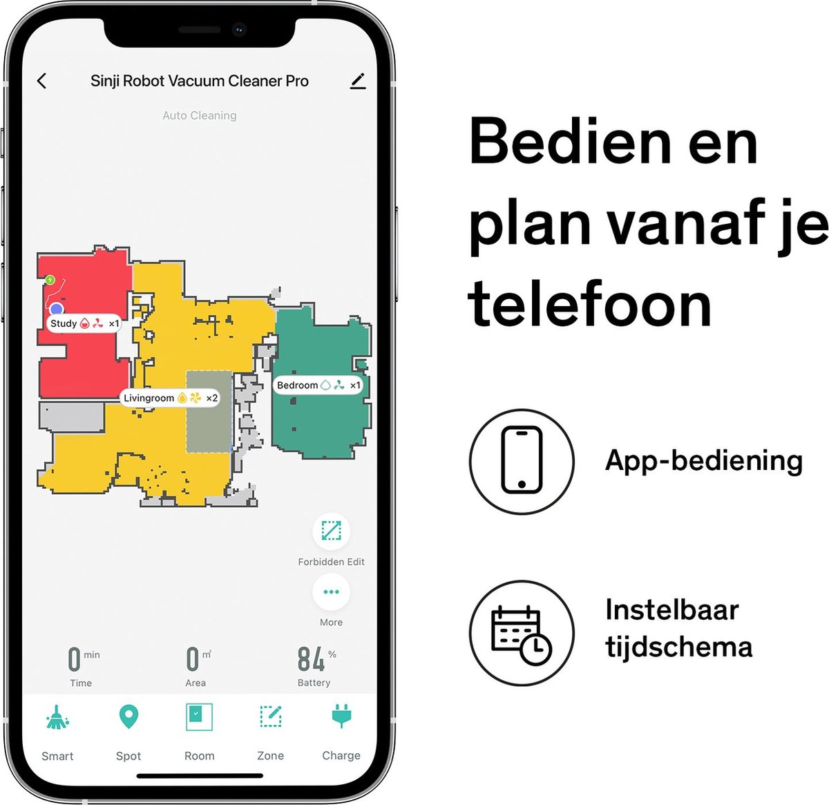 Sinji Robotstofzuiger met Dweilfunctie en Laadstation