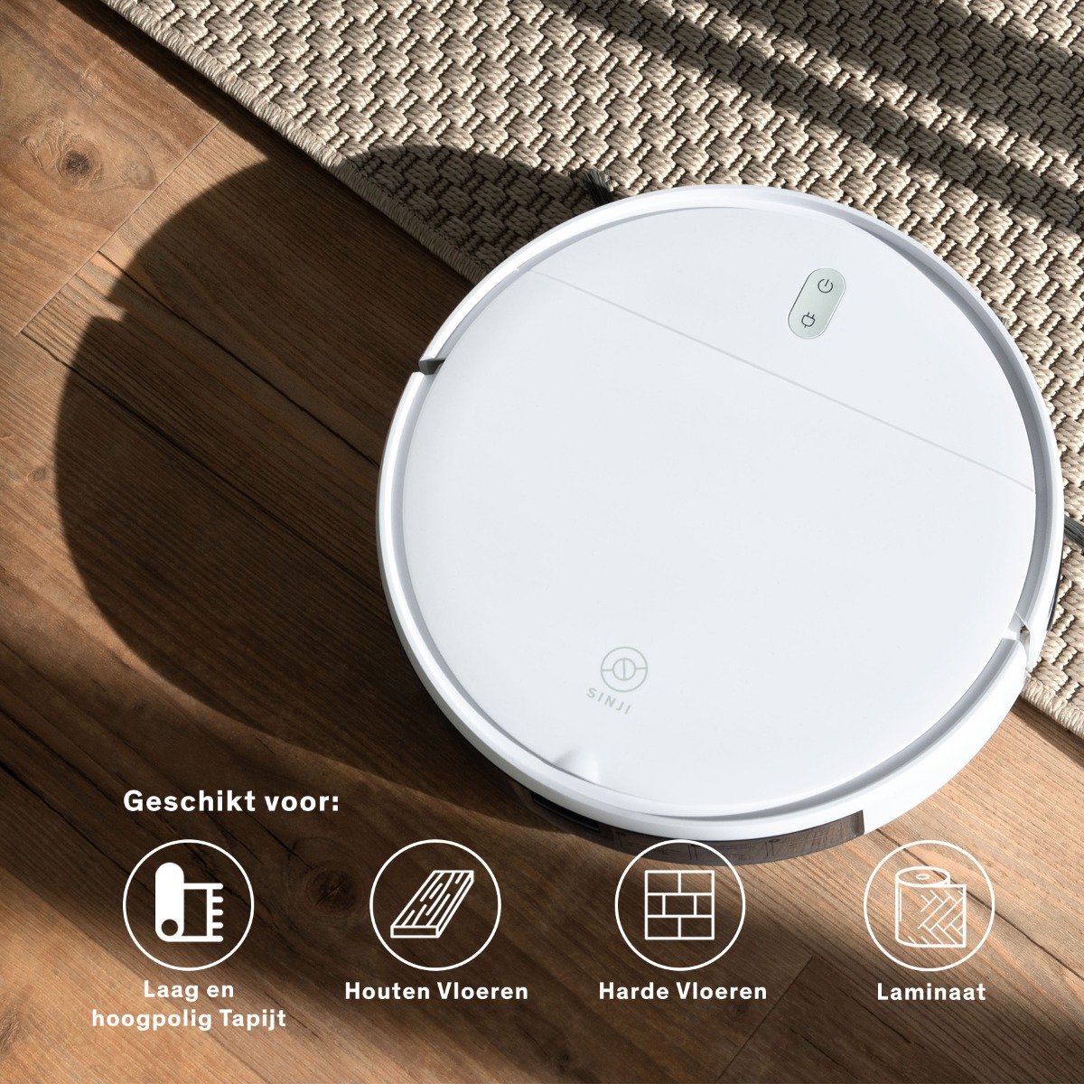 Sinji Smart Robotstofzuiger met Laadstation Wit
