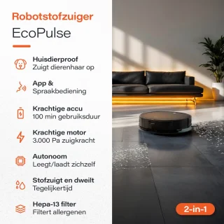 Skoov Ecopulse Robotstofzuiger met Dweilfunctie en Laadstation