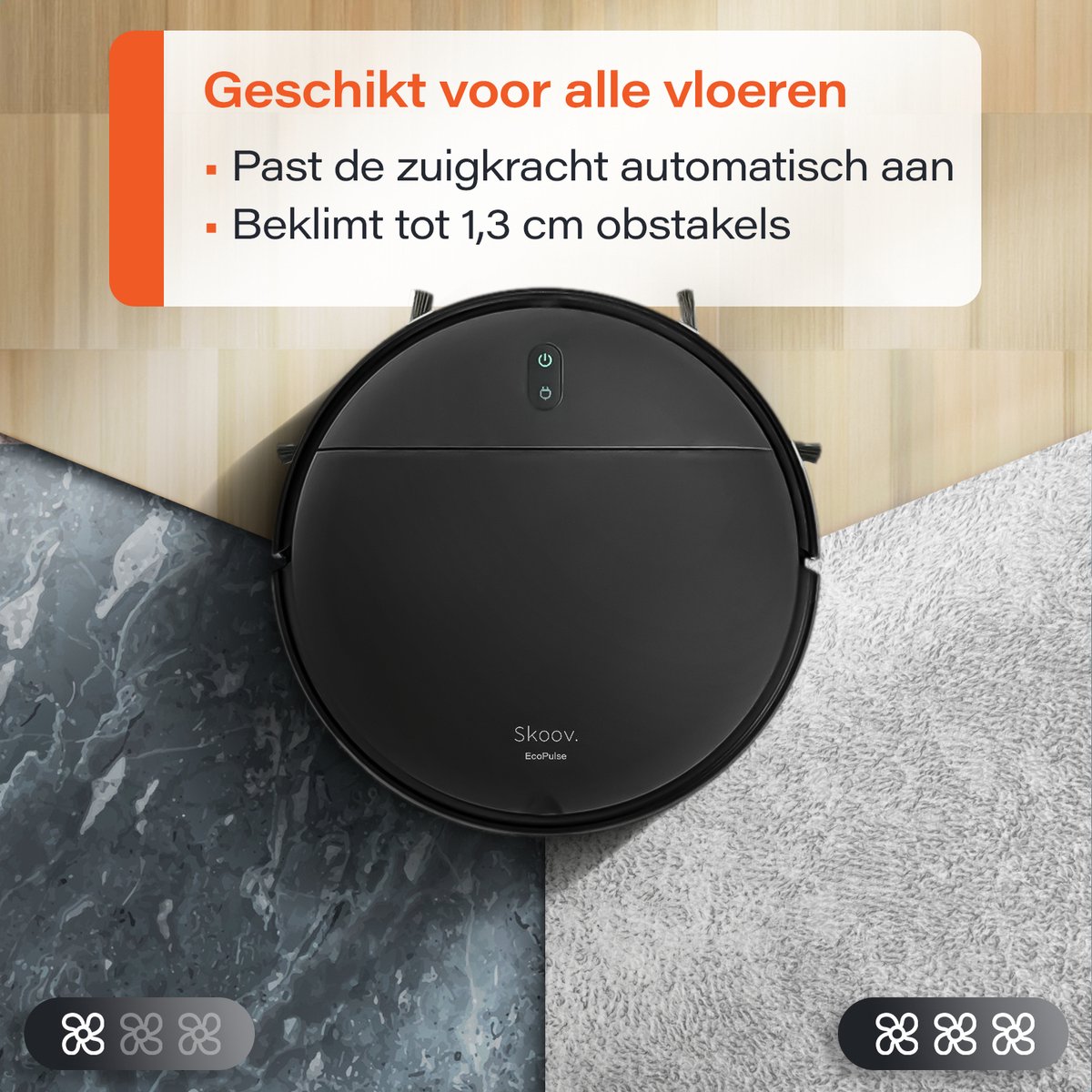 Skoov Ecopulse Robotstofzuiger met Dweilfunctie en Laadstation