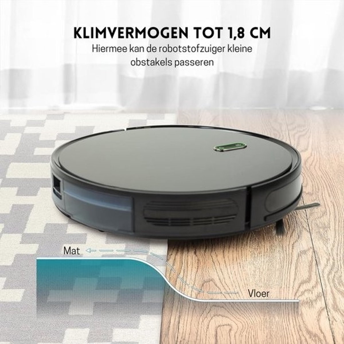 StayPowered Robotstofzuiger met Dweilfunctie Zwart 2600mAh