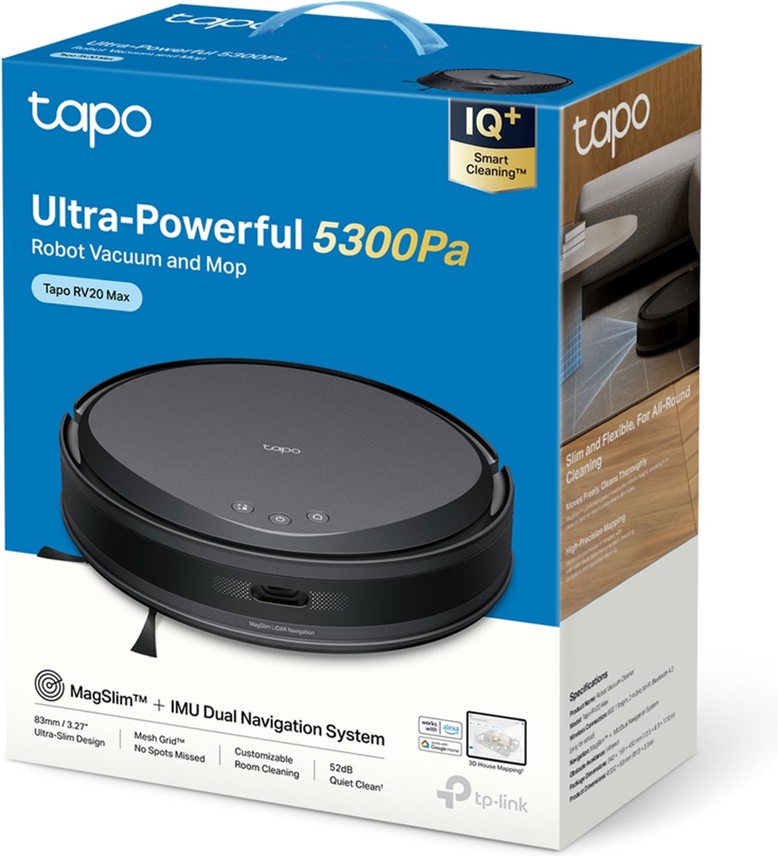 Tapo RV20 Max Robotstofzuiger met dweilfunctie
