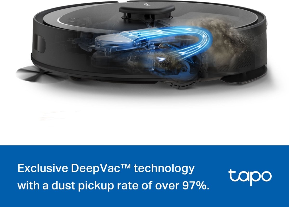 Tapo RV30 Max Robotstofzuiger Zwart