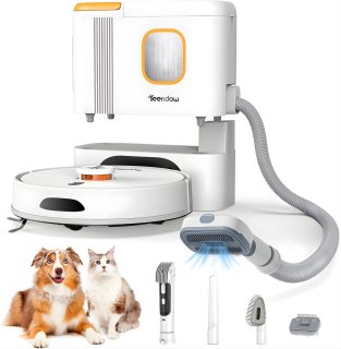 De Teendow D20S Max+ Robotstofzuiger en Vachtverzorgingskit in één oogopslag