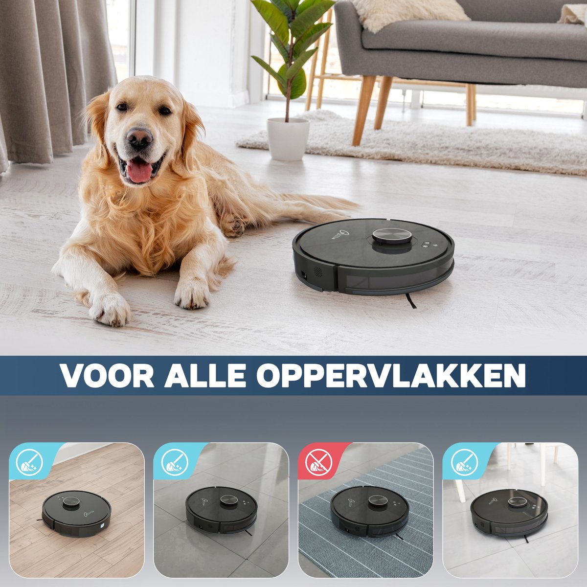 Tjilla C150 Robotstofzuiger met dweilfunctie en laadstation
