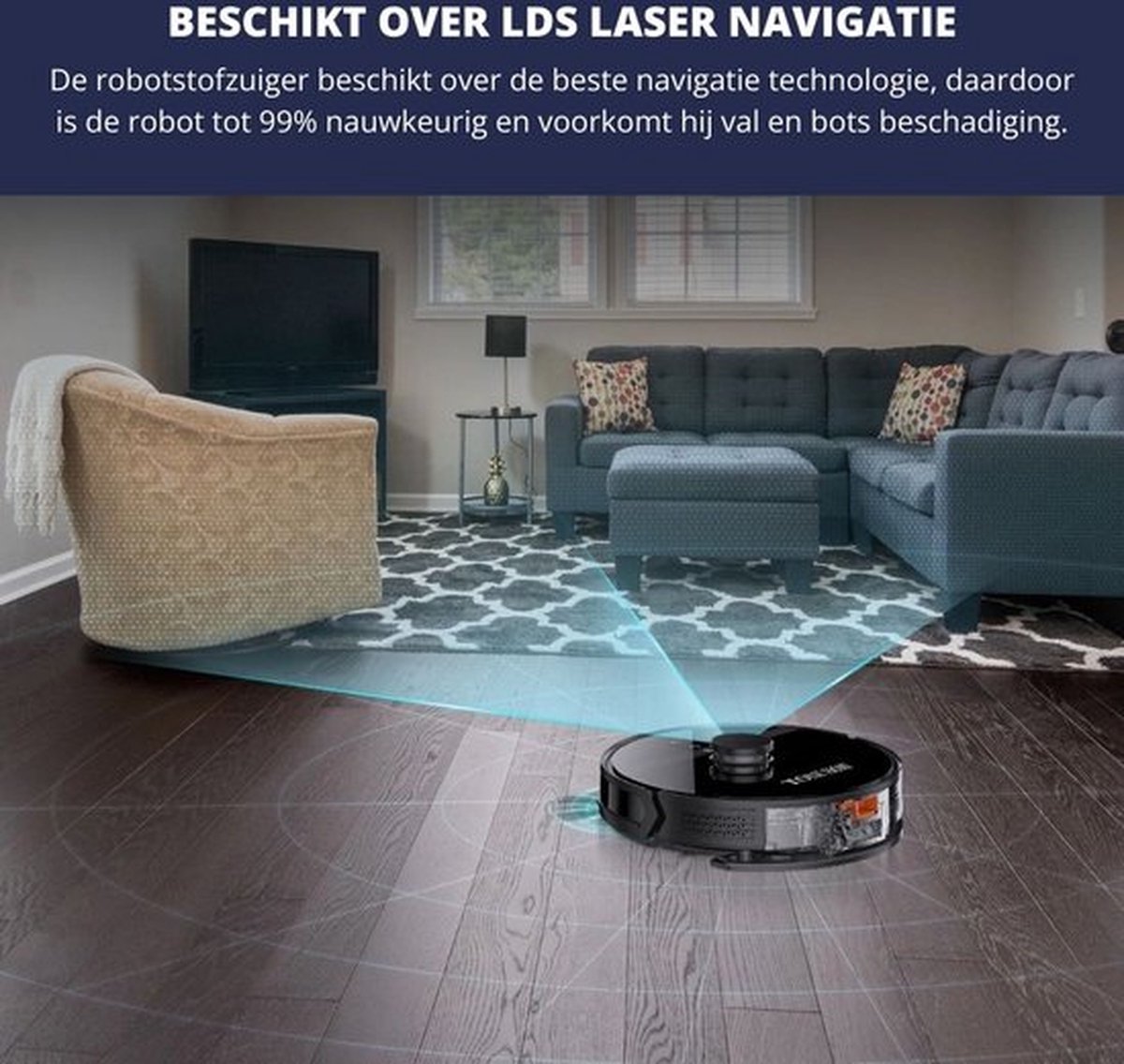 TONIHOMI® M30 Robotstofzuiger zwart