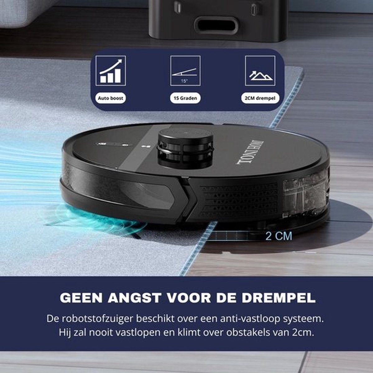 TONIHOMI M30 Robotstofzuiger Zwart