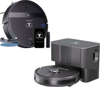 De TONIHOMI® Q8 + G20 Robotstofzuiger Set Zwart in één oogopslag
