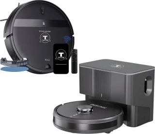TONIHOMI® Q8 + G20 Robotstofzuiger Set Zwart