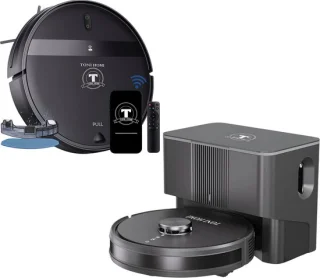 TONIHOMI® Q8 + G20 Robotstofzuiger Set Zwart