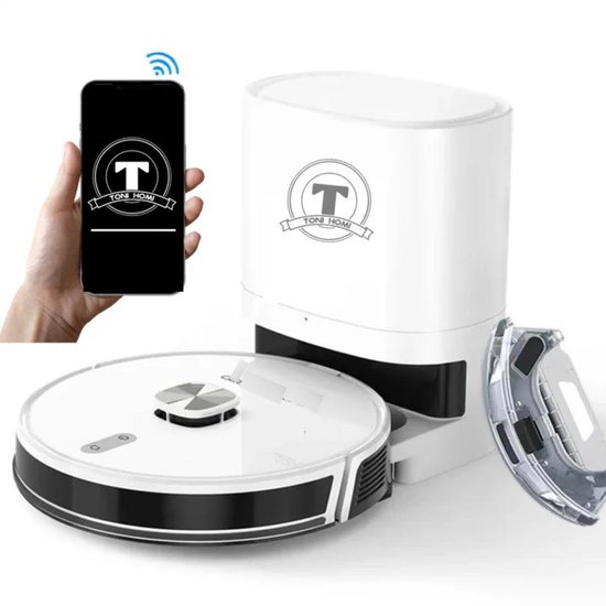 TONIHOMI Q8 Robotstofzuiger met dweilfunctie wit