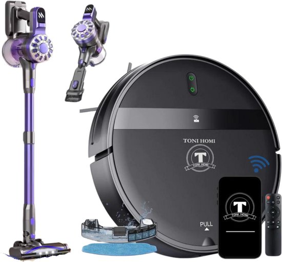 TONIHOMI Robotstofzuiger en steelstofzuiger combi