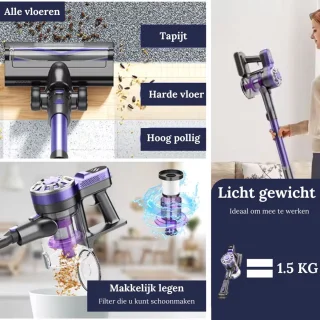 TONIHOMI Robotstofzuiger en Steelstofzuiger Combi