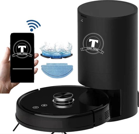 TONIHOMI V8pro Robotstofzuiger met Dweilfunctie Zwart