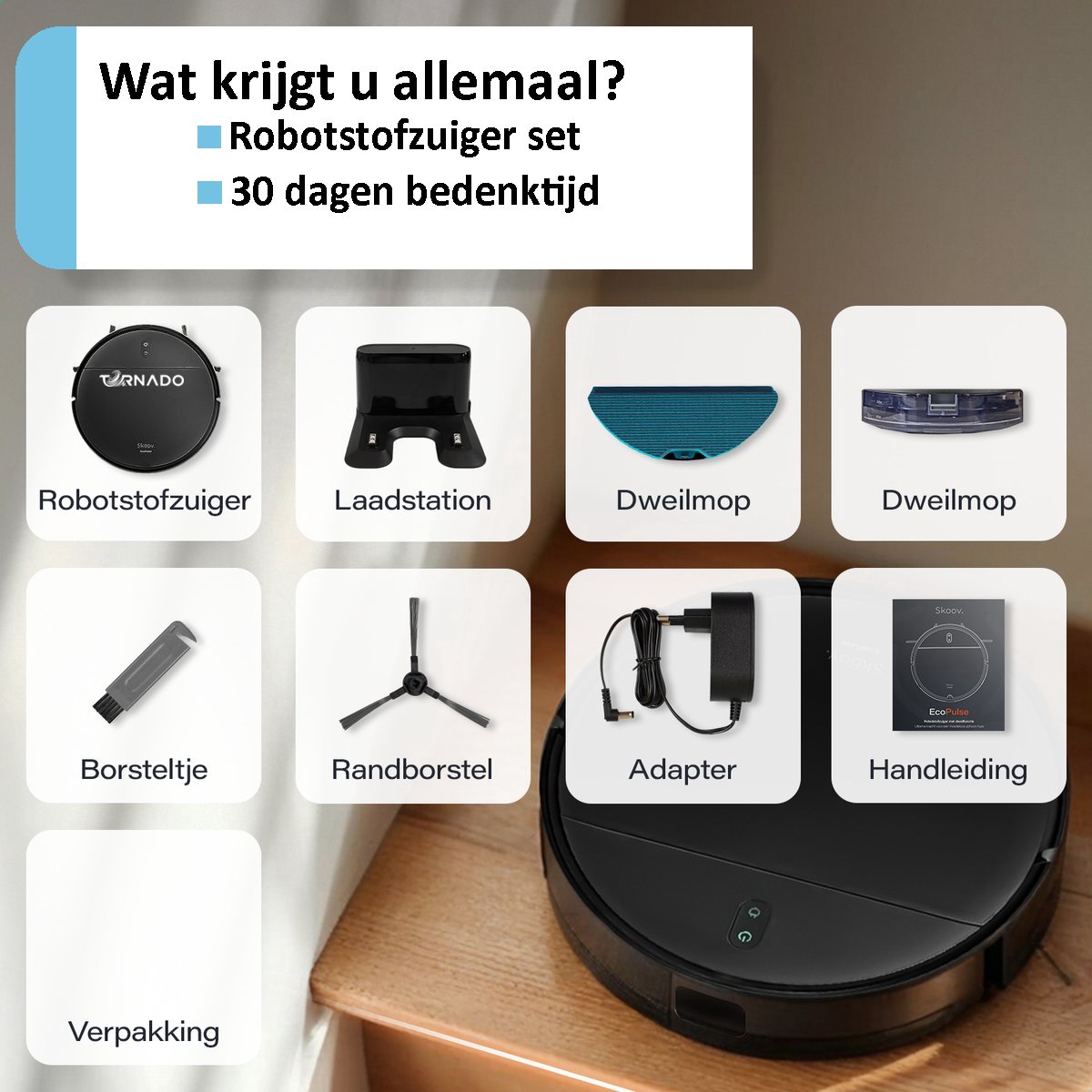 Tornado G20 Robotstofzuiger met Dweilfunctie Zwart