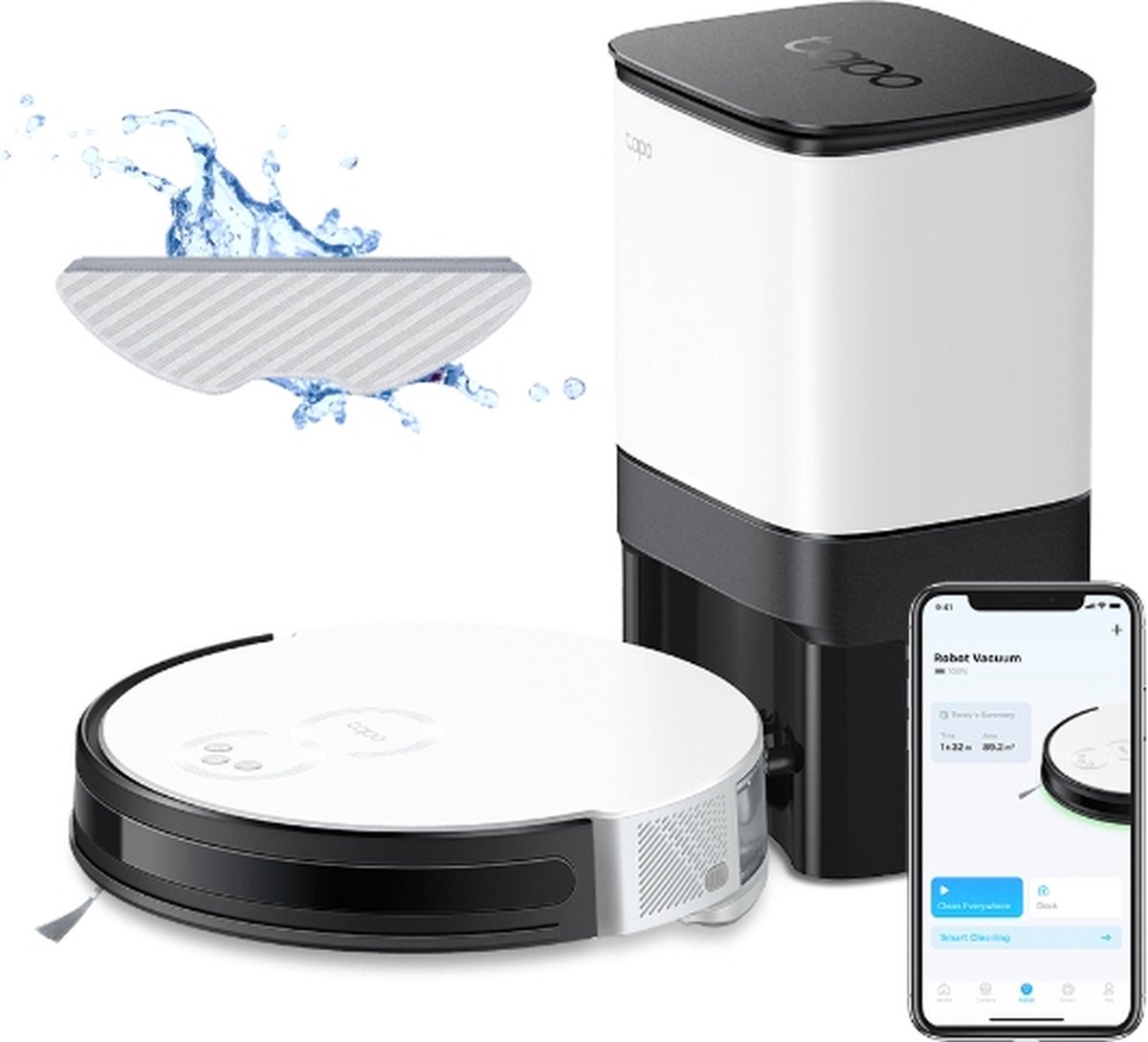 TP-Link Tapo RV10 Plus Robotstofzuiger met Dweil en Leegstation