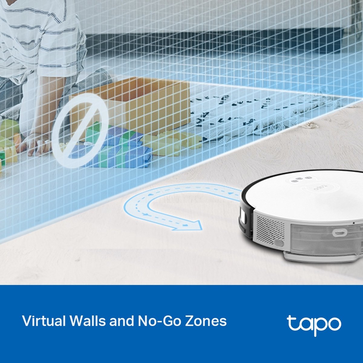 TP-Link Tapo RV20 Mop Plus Robotstofzuiger met Dweil en Automatisch Leegstation