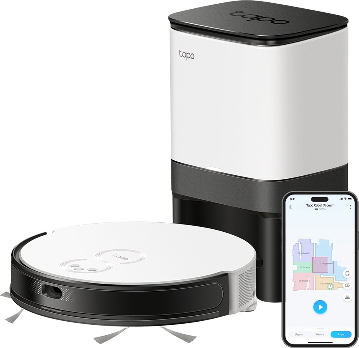 TP-Link Tapo RV20 Mop Plus Robotstofzuiger met Dweil en Automatisch Leegstation