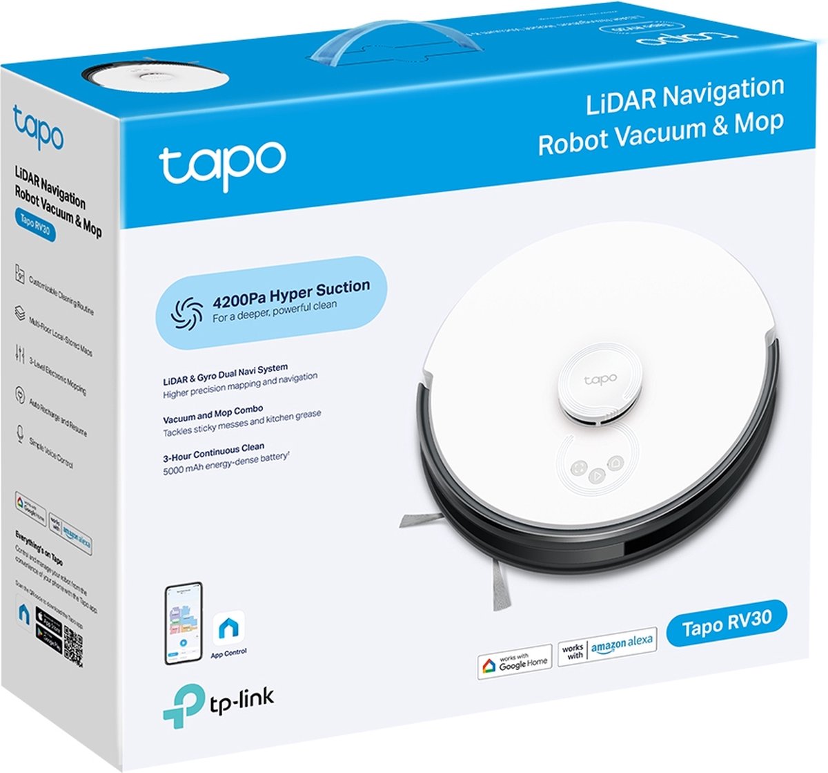 TP-Link Tapo RV30 Robotstofzuiger met dweilfunctie