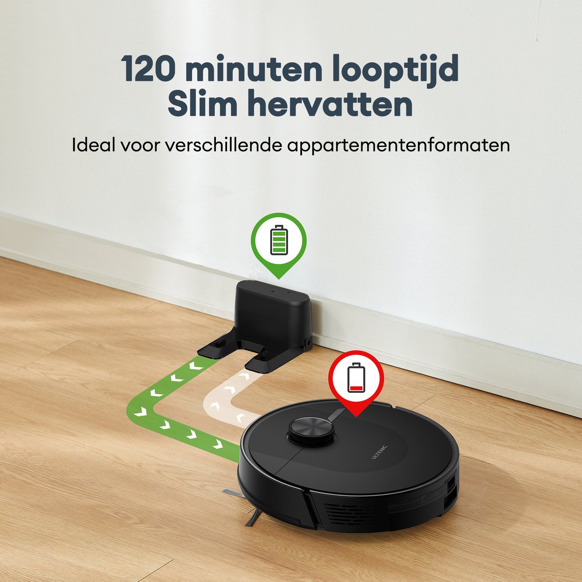 Ultenic DL10 Laser Navigatie Robotzuiger en -poetser