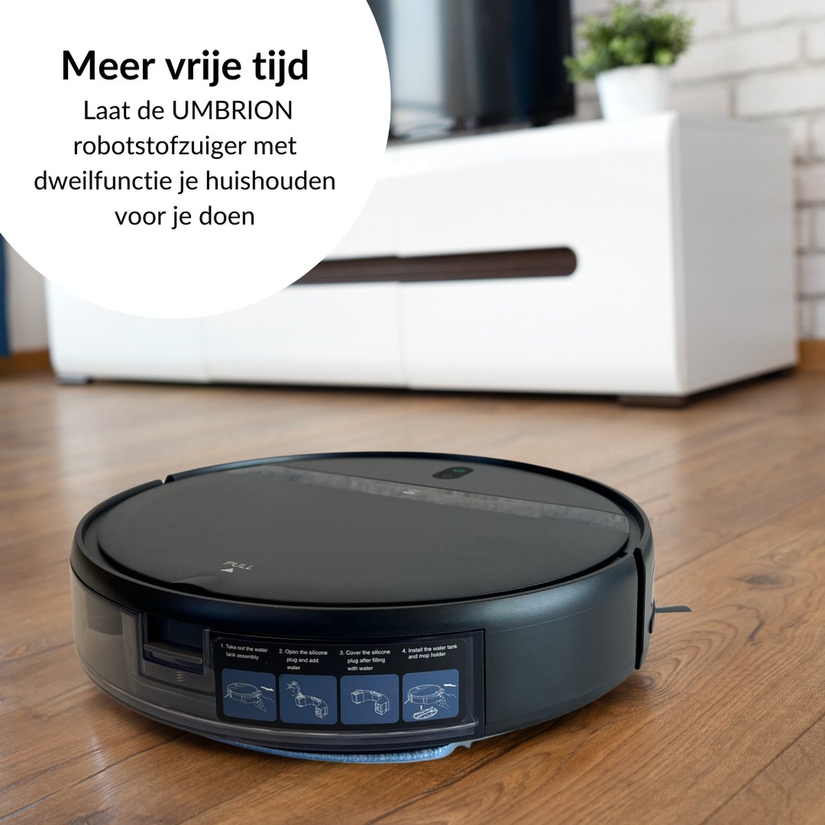 UMBRION Robotstofzuiger met dweilfunctie en laadstation