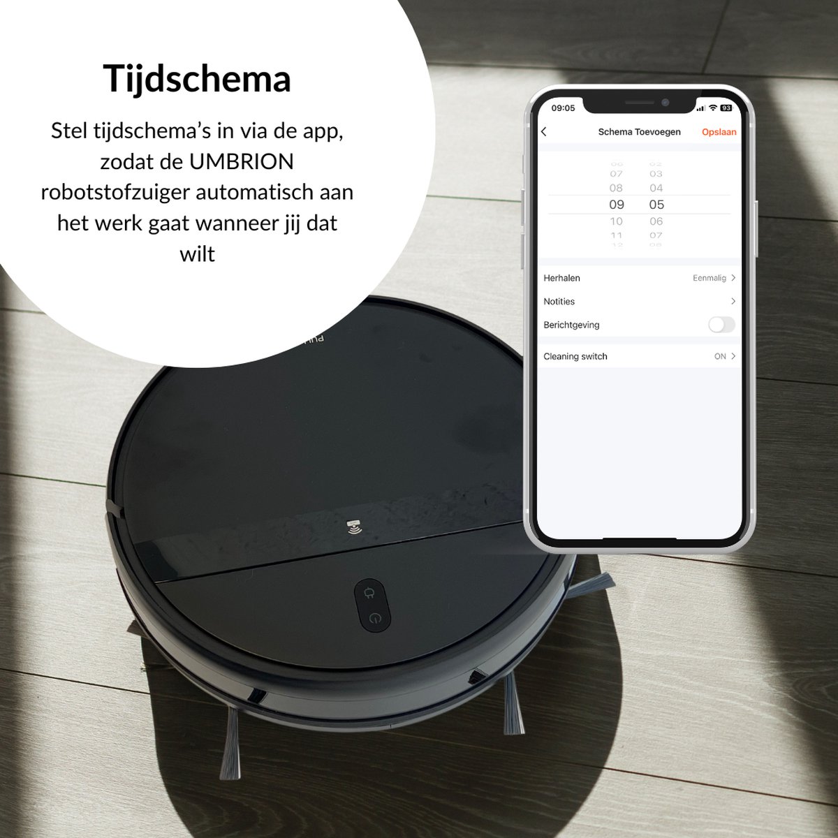 UMBRION Robotstofzuiger met dweilfunctie en laadstation