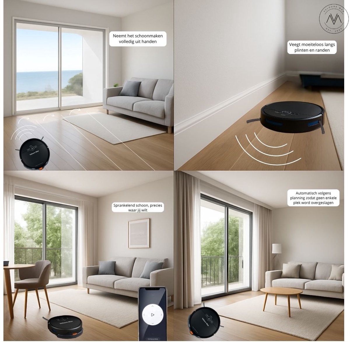 Velours Max Robotstofzuiger met Dweilfunctie
