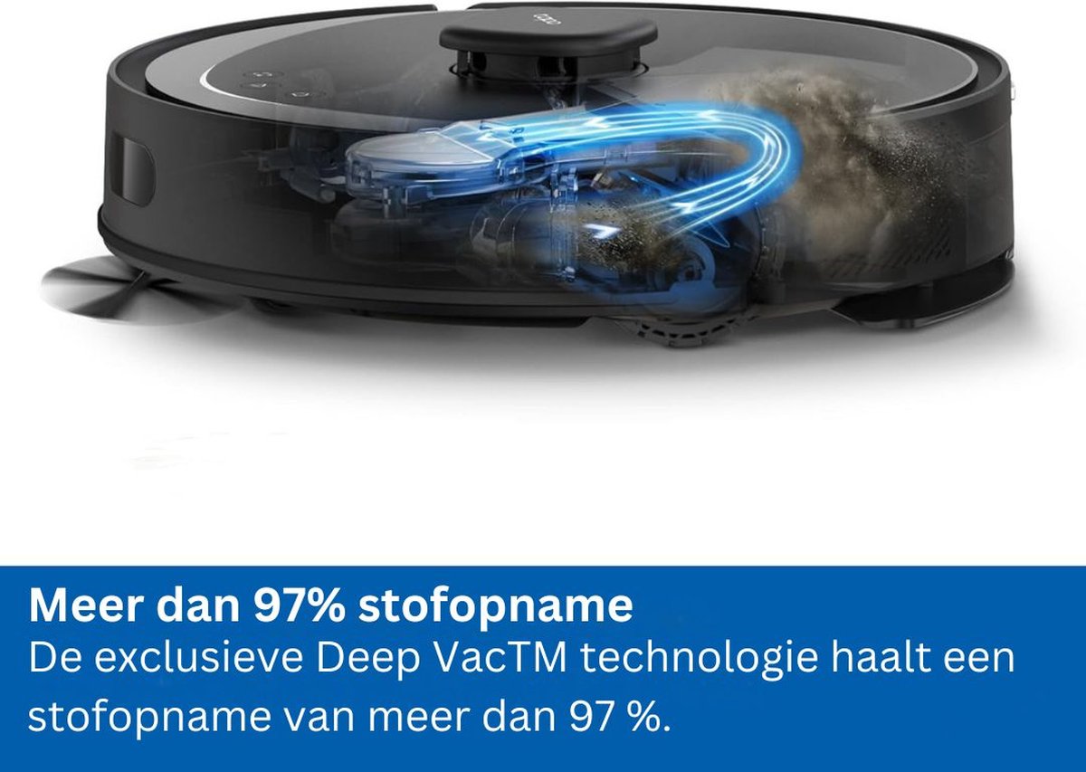 White-label Robotstofzuiger met Dweilfunctie Zwart