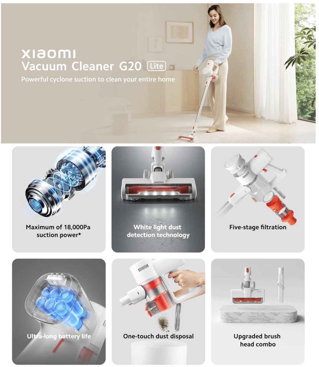 Xiaomi G20 Lite Steelstofzuiger Wit