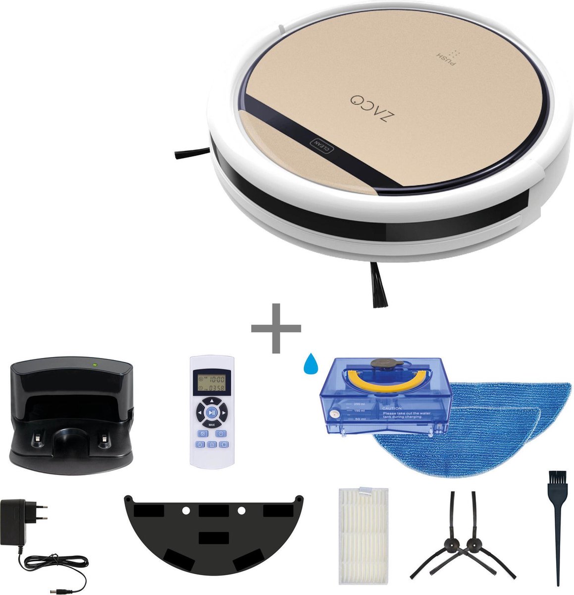 ZACO V5sPro robotstofzuiger met dweilfunctie goud