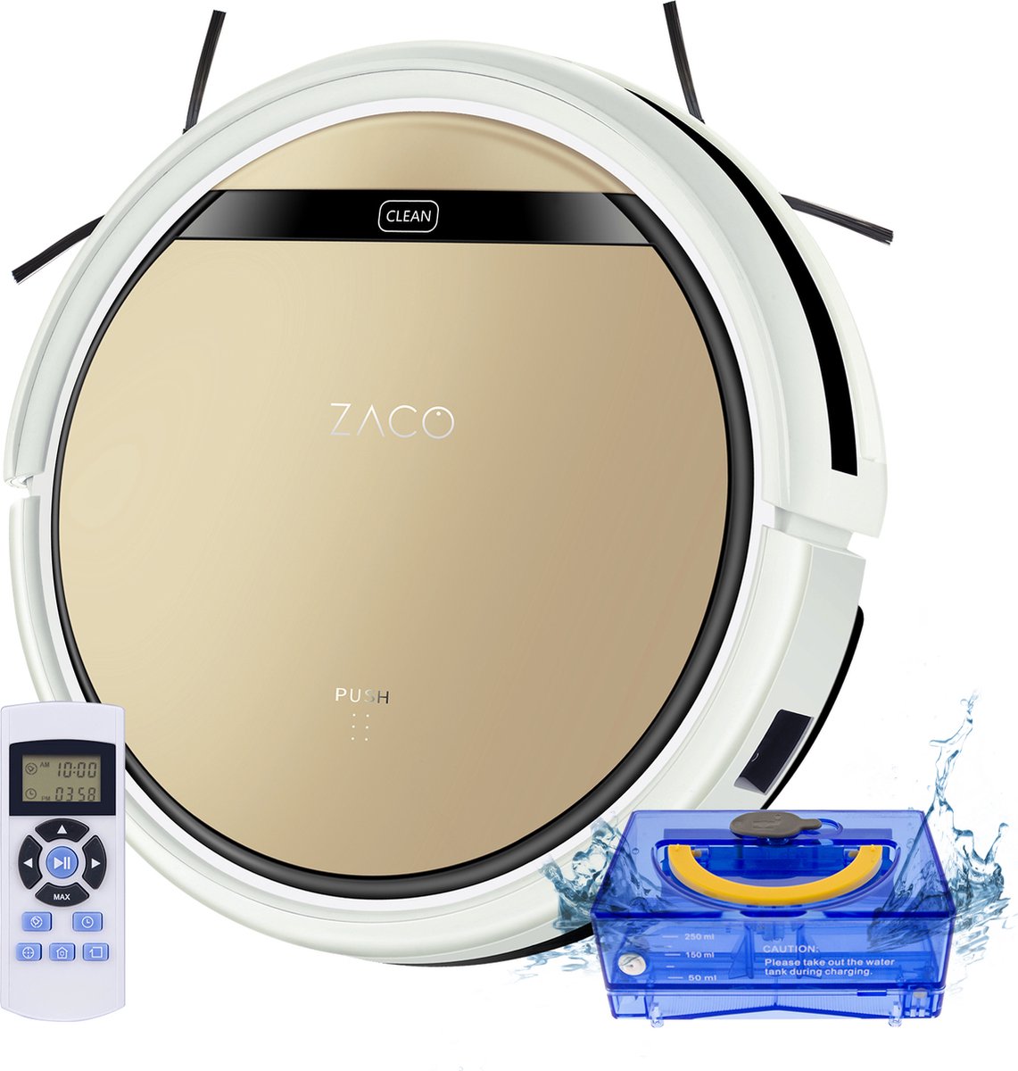 ZACO V5sPro robotstofzuiger met dweilfunctie goud