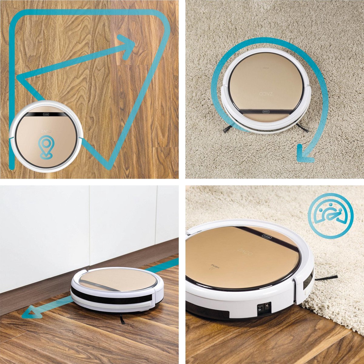 ZACO V5sPro robotstofzuiger met dweilfunctie goud