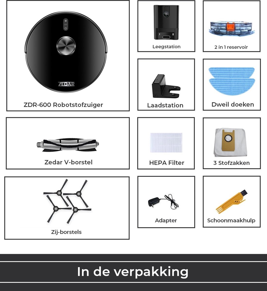 Zedar R600+ Lidar Robotstofzuiger met Automatisch Leegstation