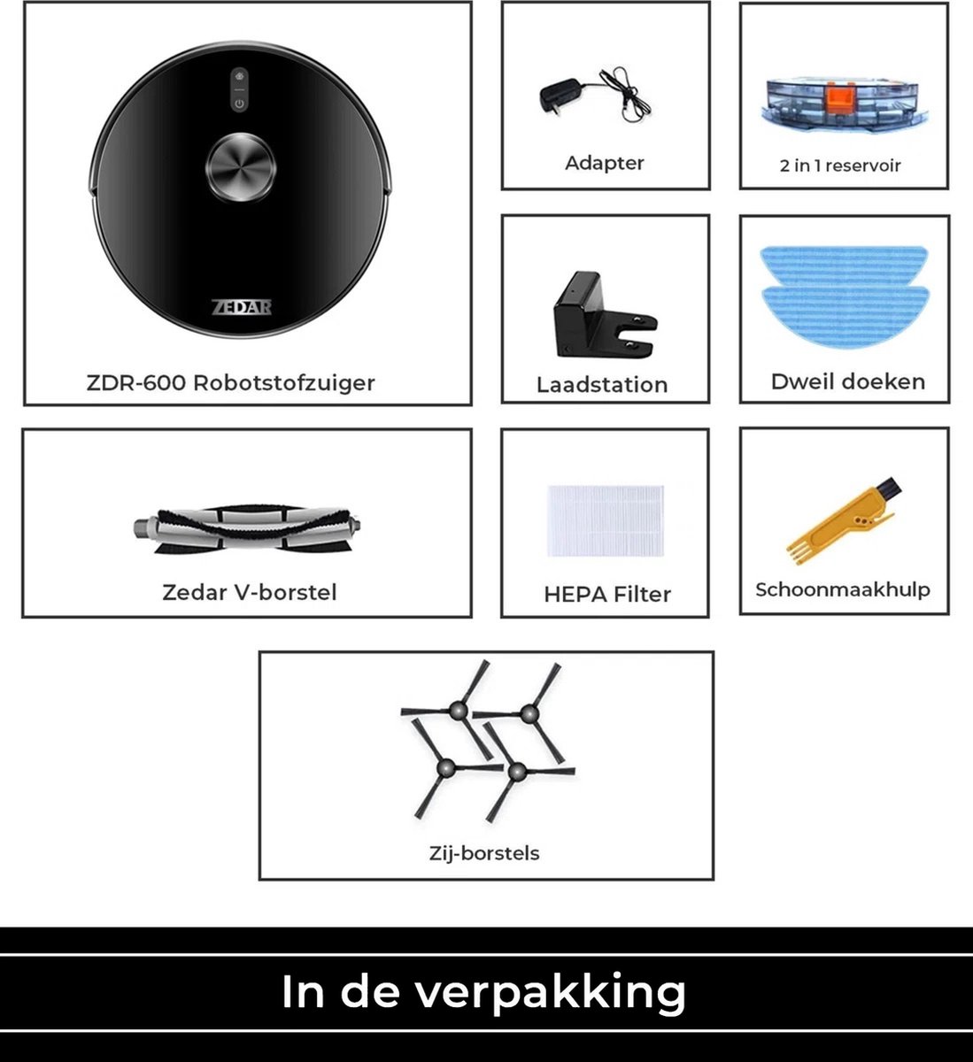 Zedar R600 Lidar Robotstofzuiger Met Laadstation