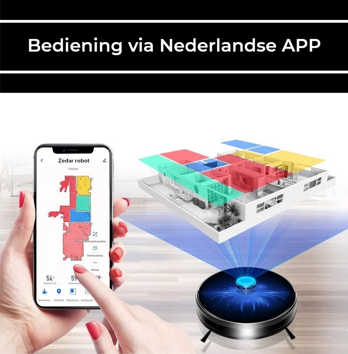 Zedar R600 Lidar Robotstofzuiger Met Laadstation