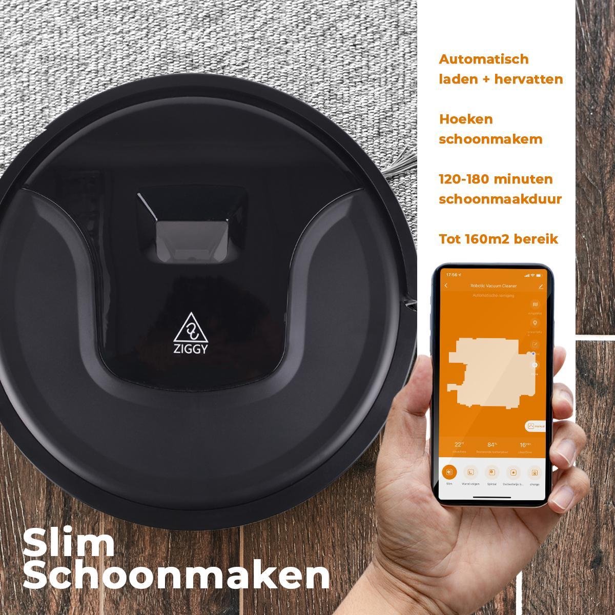 Ziggy Robotstofzuiger met Dweilfunctie Smart Wifi