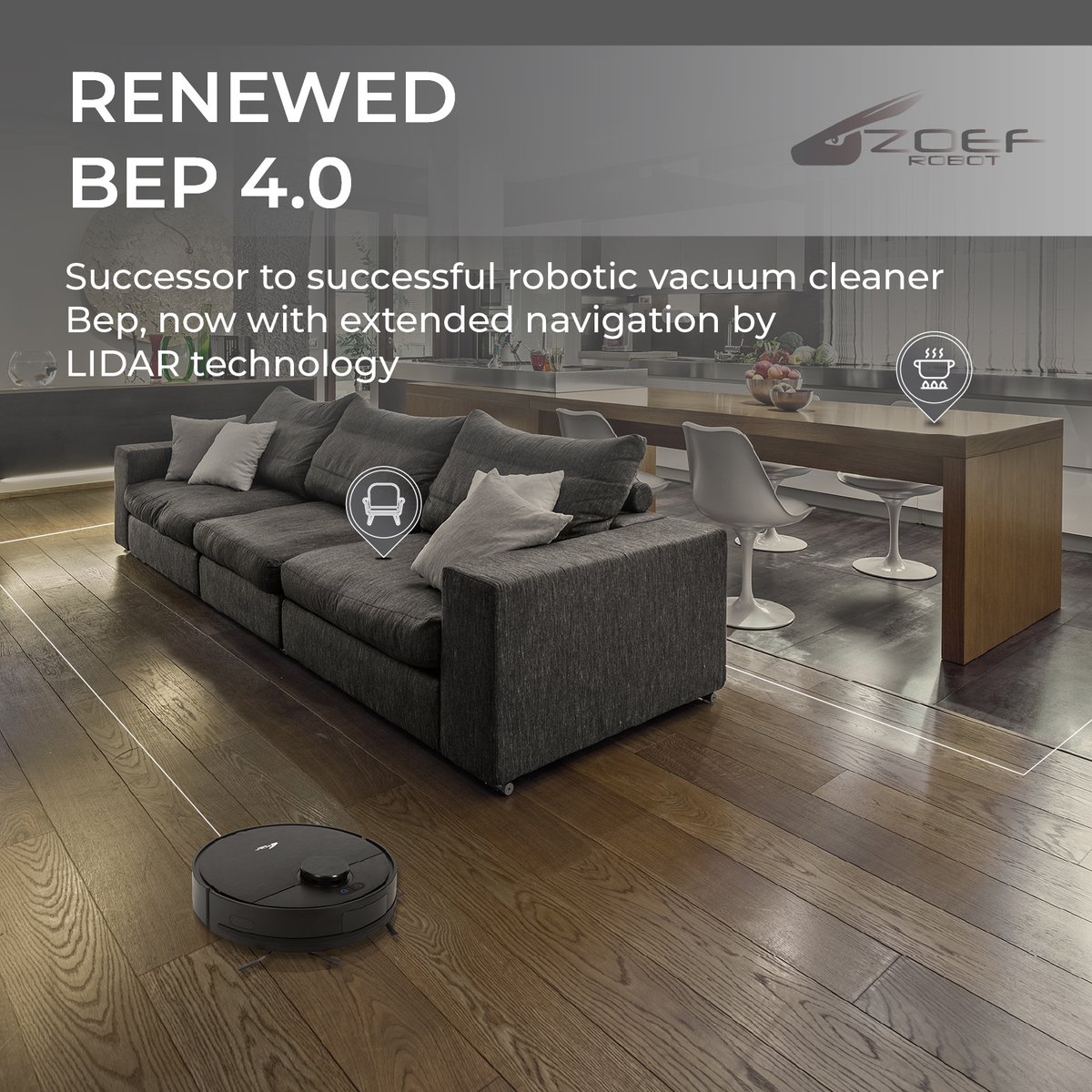 Zoef Robot Bep 4.0 Robotstofzuiger met Laadstation