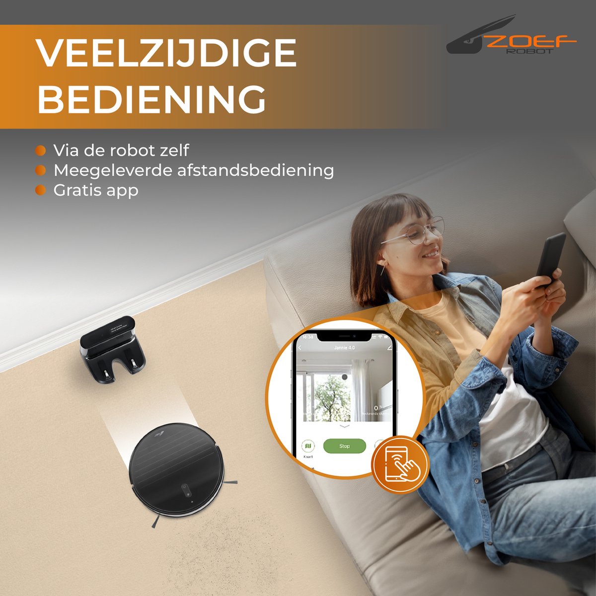 Zoef Robot Jannie 4.0 Robotstofzuiger met Laadstation