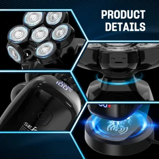 Elektrisch Scheerapparaat Mannen - 5-in-1 Grooming Kit - Baardtrimmer - Hoofdscheerapparaat - Neustrimmer - Waterdicht - Nat & Droog Scheren - LED Display - USB Type-C Oplaadbaar - Zwart - Scheermachine