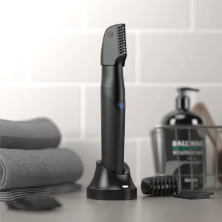 Lies- en Lichaamstrimmer voor Heren met Waterdicht Ontwerp en Draadloos Oplaadstation - Inclusief Snelwisselkoppen voor Ultieme Close Shave