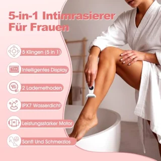 Draadloos 5-in-1 Intiem Scheerapparaat voor Vrouwen - Waterdichte Haartrimmer voor Oksels en Meer